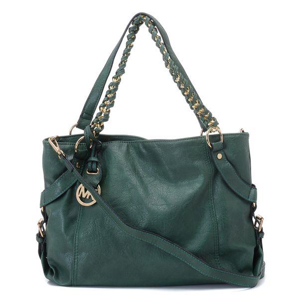 michael kors tristan large shoulder tote hunter grønn skinn Kjøpe Poser Online vmw24